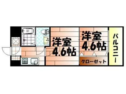 NO.47 PROJECT2100小倉駅(2K/7階)の間取り写真