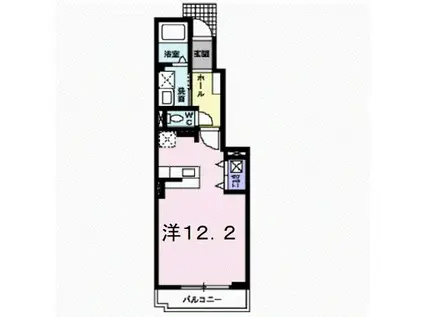 Qフロンティア(ワンルーム/1階)の間取り写真