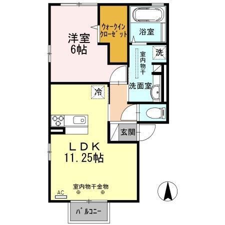 クレアール(1LDK/2階)の間取り写真