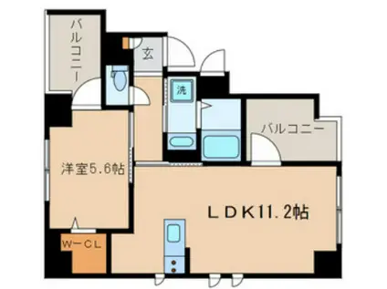 HAUS FRIEDE(1LDK/1階)の間取り写真