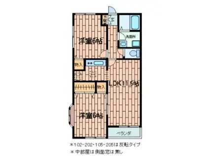 パークサイド久下(2LDK/2階)の間取り写真