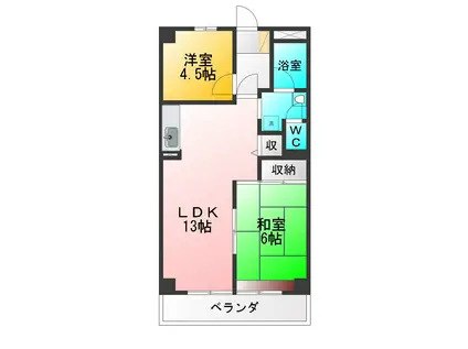 メゾン武蔵関(2LDK/3階)の間取り写真