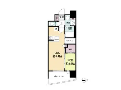 セレニテ難波リアン(1LDK/4階)の間取り写真