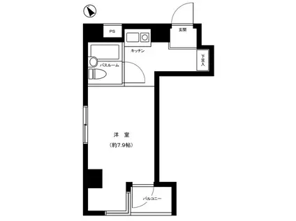日興パレセゾン早稲田(ワンルーム/6階)の間取り写真
