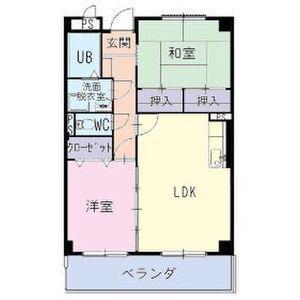 LIMPIA TAKAIDE B(2LDK/2階)の間取り写真