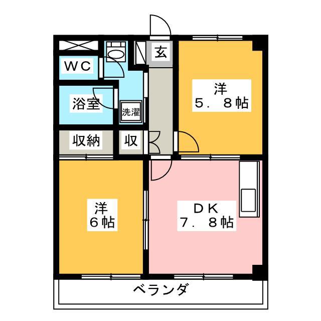エクセレントT(2DK/2階)の間取り写真