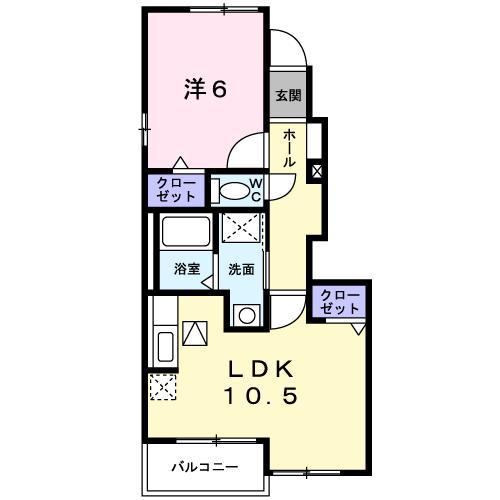 モーダ・パラッツォA(1LDK/1階)の間取り写真