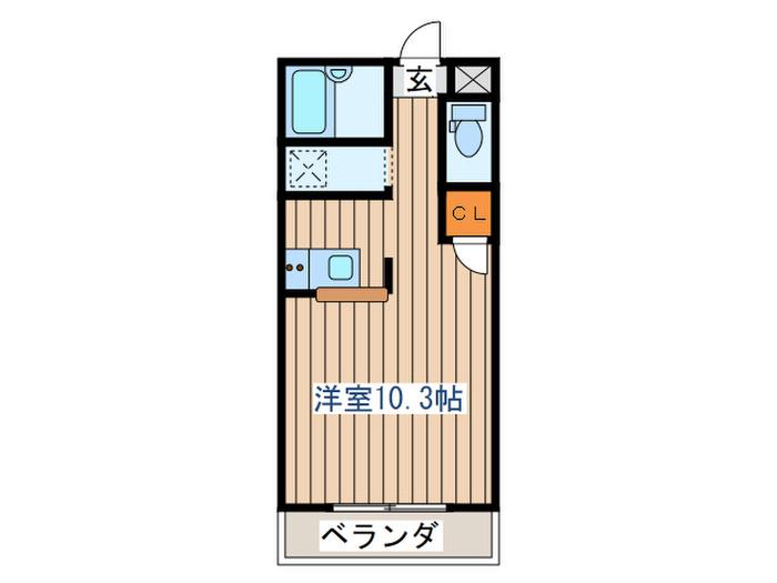 ガーデンハイツ(ワンルーム/2階)の間取り写真