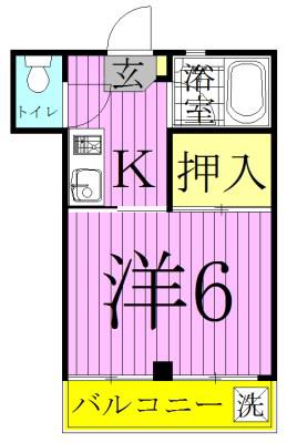 ランドフォレスト北千住(1K/3階)の間取り写真
