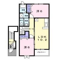 グラン・エスペールB棟(2LDK/2階)の間取り写真