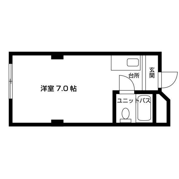 エレガンスハイツローズ(ワンルーム/2階)の間取り写真