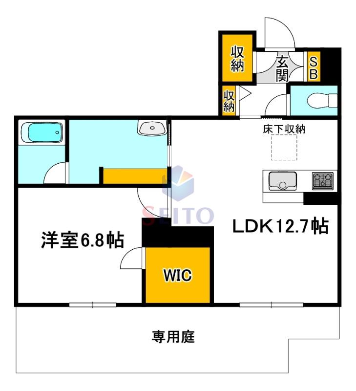 和の杜 江坂(1LDK/1階)の間取り写真