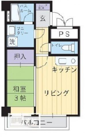 アディオ錦町(1LDK/5階)の間取り写真
