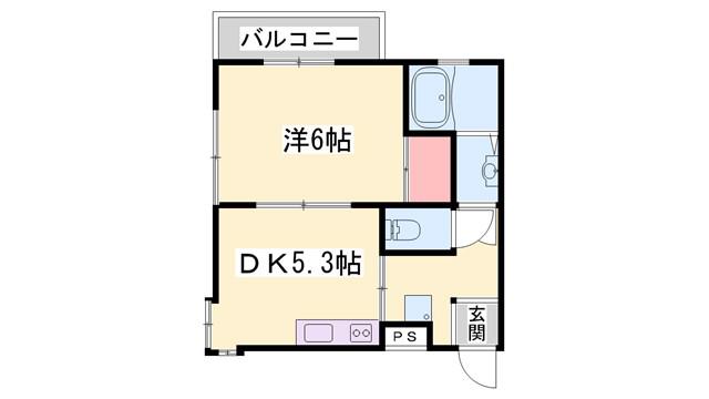シャトリエI(1DK/2階)の間取り写真