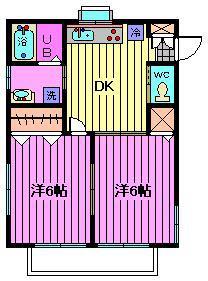 ハイツとき帆(2DK/2階)の間取り写真