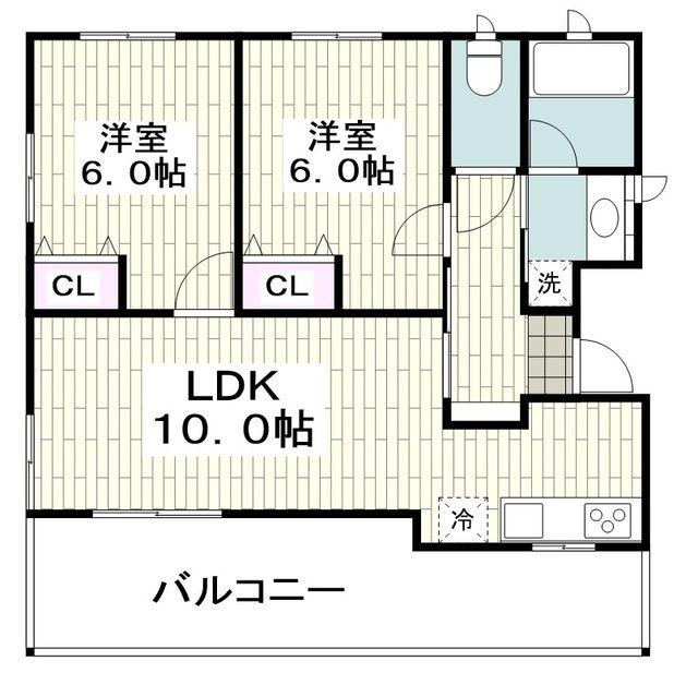 KENZO HAUSYOKODAI(2LDK/3階)の間取り写真