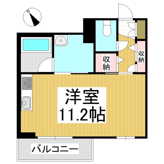 コルテーゼ上田(ワンルーム/3階)の間取り写真