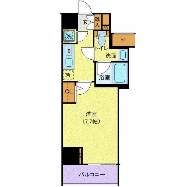 ガリシア中野弥生町(1K/6階)の間取り写真