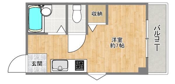シャンテー中宮I(ワンルーム/3階)の間取り写真