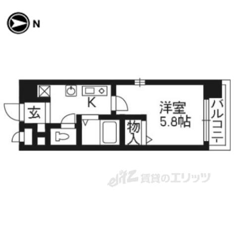 SHICATA SIX BLDG(1K/9階)の間取り写真