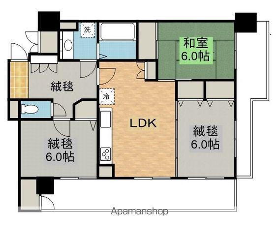 ライオンズステーションプラザ盛岡(3LDK/9階)の間取り写真