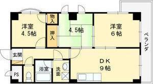 甲子園GH(3DK/4階)の間取り写真