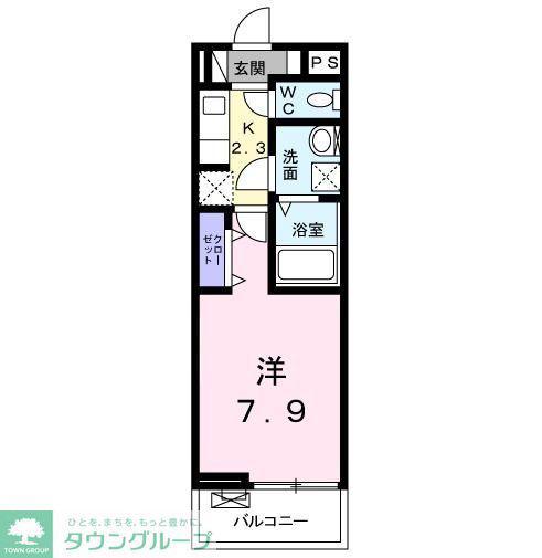 クレセール(1K/1階)の間取り写真