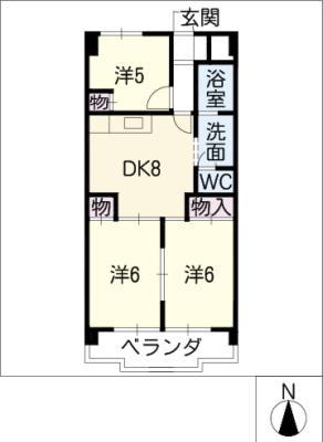 ソフィア東山(3DK/4階)の間取り写真