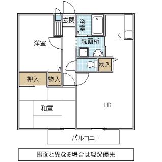 サンライフアケミ(2LDK/2階)の間取り写真