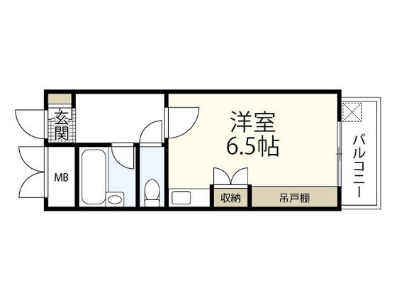 ハイソサエティ宝町(ワンルーム/5階)の間取り写真