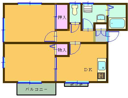 サンマリン(2DK/2階)の間取り写真