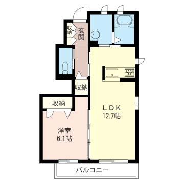 リラフォート弐番館 シャーメゾン(1LDK/1階)の間取り写真