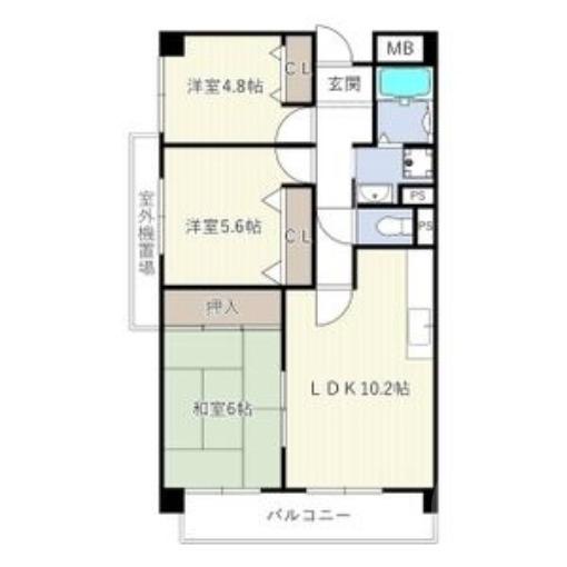 ウェルフェアー(3LDK/3階)の間取り写真