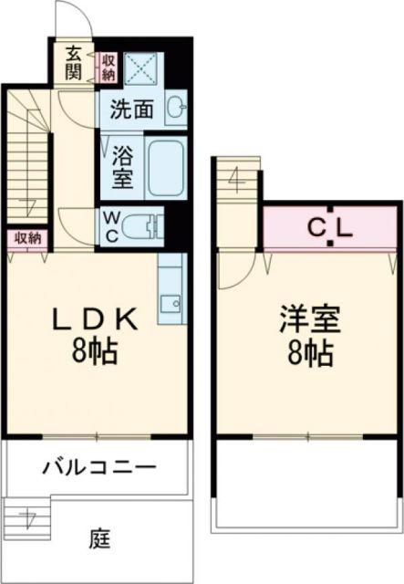 CITYSPIRE鶴見(1LDK/1階)の間取り写真