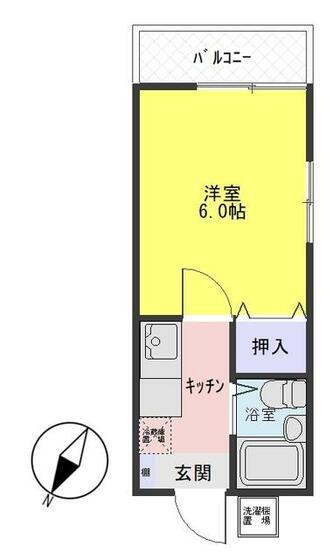 パークハイツ諏訪(1K/1階)の間取り写真