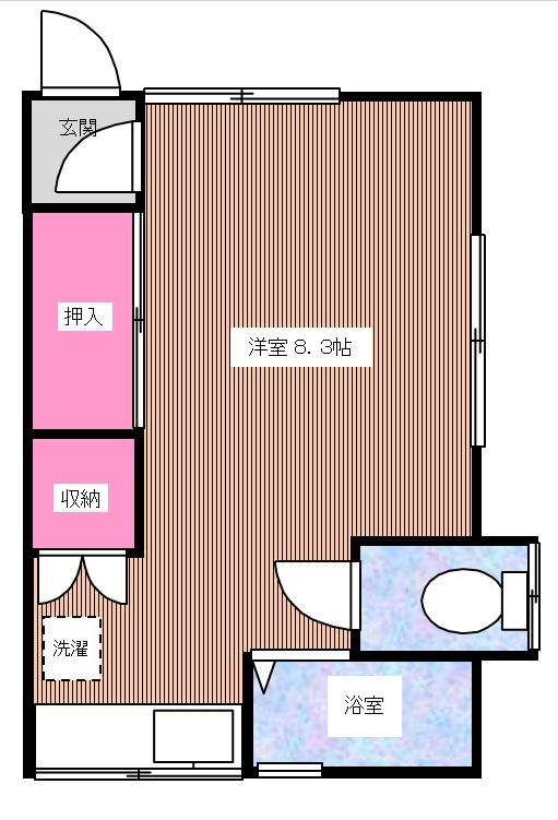 永石ハウス(ワンルーム/1階)の間取り写真