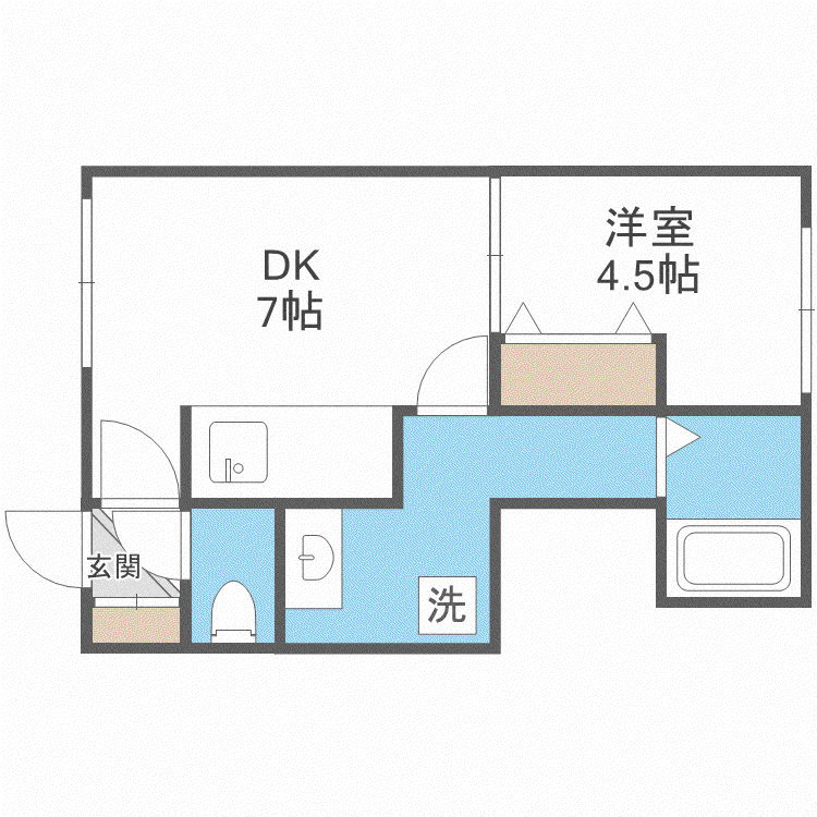 マンション春香(1DK/1階)の間取り写真
