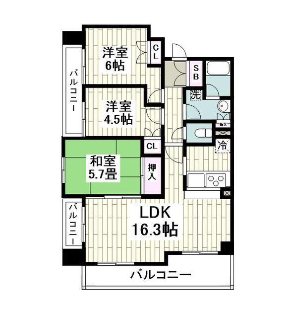 サンヴェール戸塚(3LDK/3階)の間取り写真