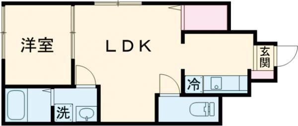 PABLO戸坂 A棟(1LDK/1階)の間取り写真