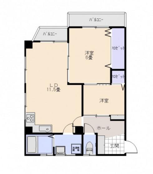 MEISINビル(2LDK/2階)の間取り写真