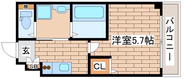 レガーロ雲井(1K/4階)の間取り写真