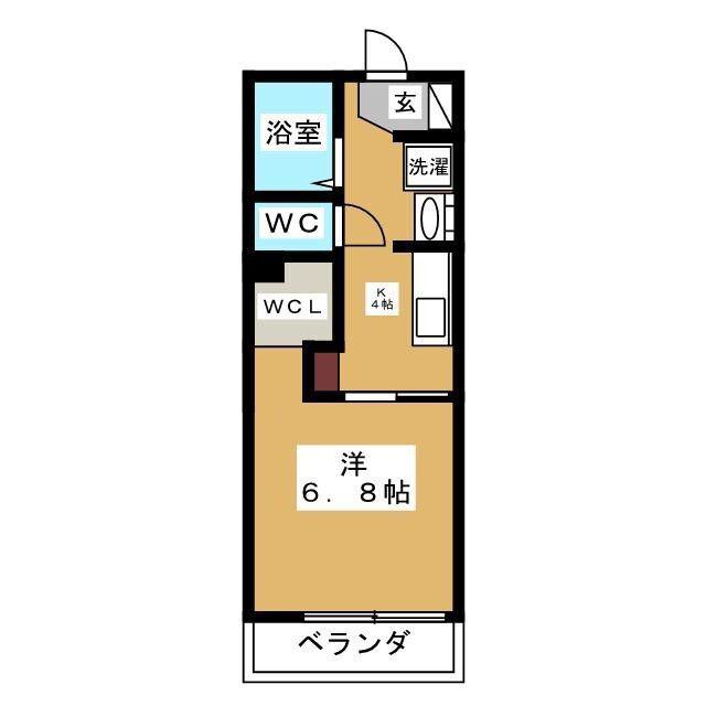 グリーンコーポ西大垣 B(1K/2階)の間取り写真