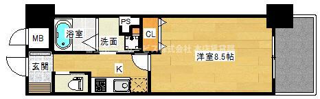 ふぁみゆアビコX(1K/2階)の間取り写真