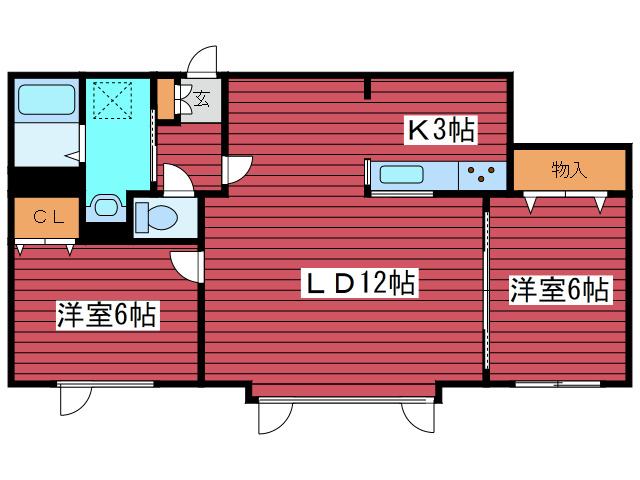 ヴィサージュ福住(2LDK/2階)の間取り写真