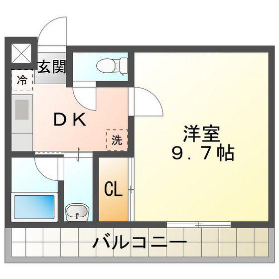 サンシャインアベニュー(1DK/2階)の間取り写真