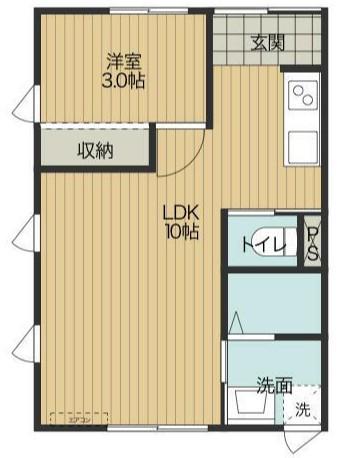 モニカハウス(1LDK/2階)の間取り写真