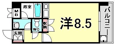 元町MGレジデンスIII(ワンルーム/7階)の間取り写真