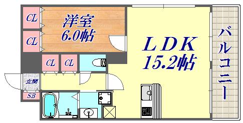アルファレガロ神戸ウエスト(1LDK/8階)の間取り写真