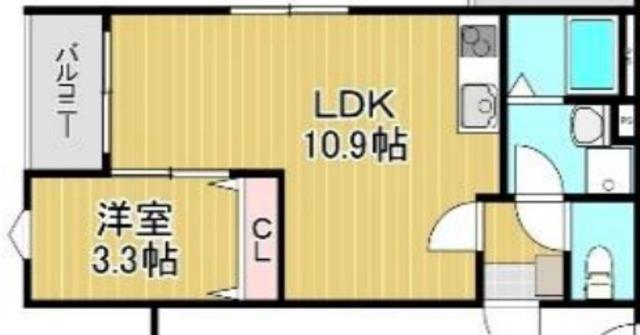 グランアクシス(1LDK/2階)の間取り写真