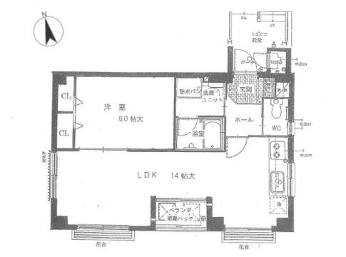 芦屋ニューコーポII番館(1LDK/2階)の間取り写真